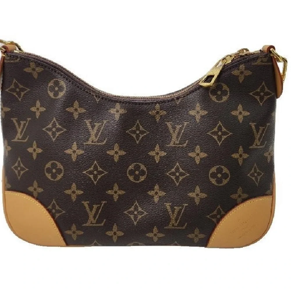 Louis Vuitton Monogram Brown and Tan Leather Detail - Picture 2 of 9